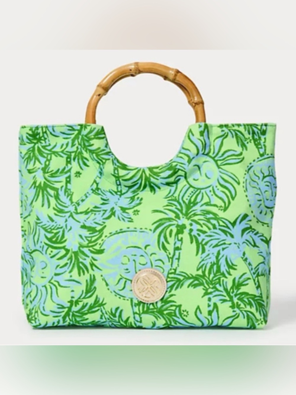 NWT Lilly Pulitzer Bamboo Bag in “Cool Mint Catchin Rays” ✨💲148